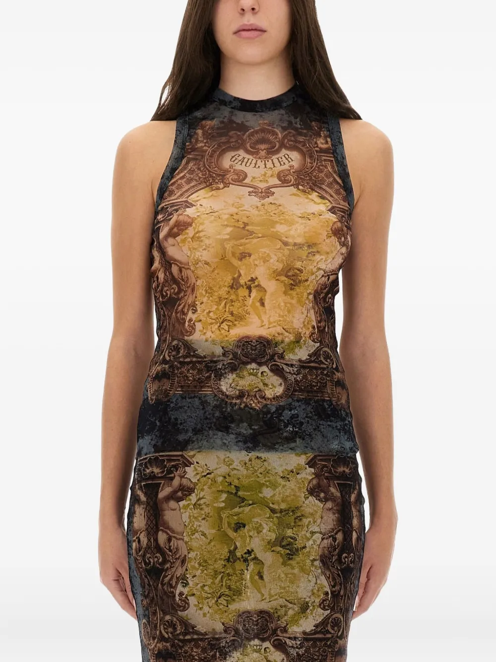 Jean Paul Gaultier Top smanicato con stampa - Toni neutri