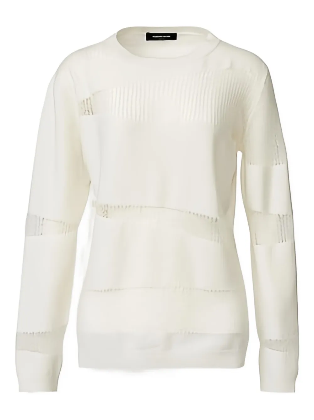 Fabiana Filippi diagonal-insert long-sleeves sweater - Bianco