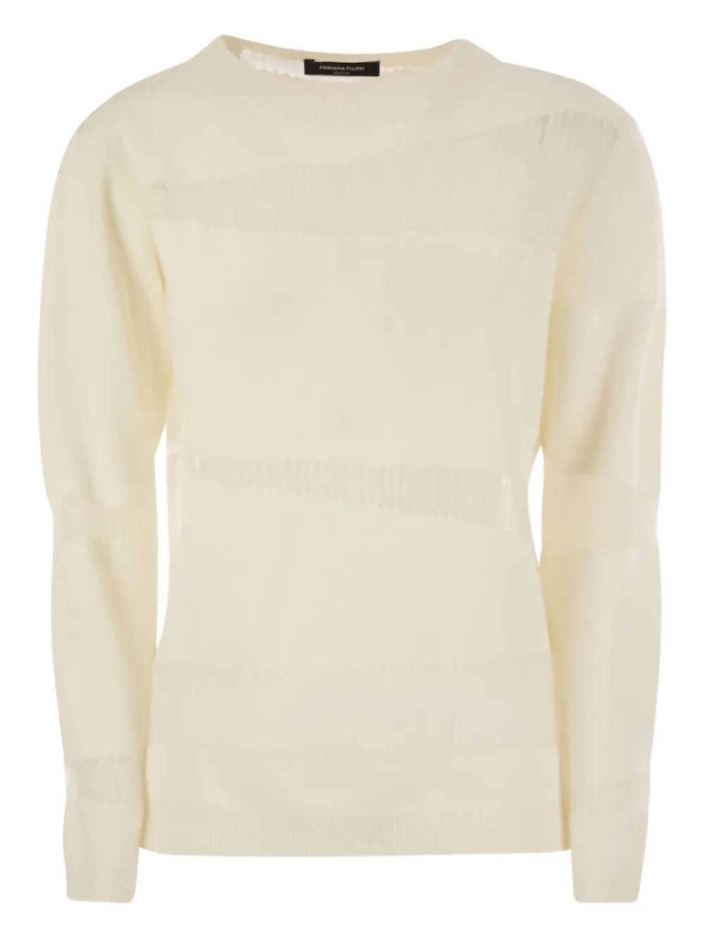 Fabiana Filippi diagonal-insert long-sleeves sweater - Bianco