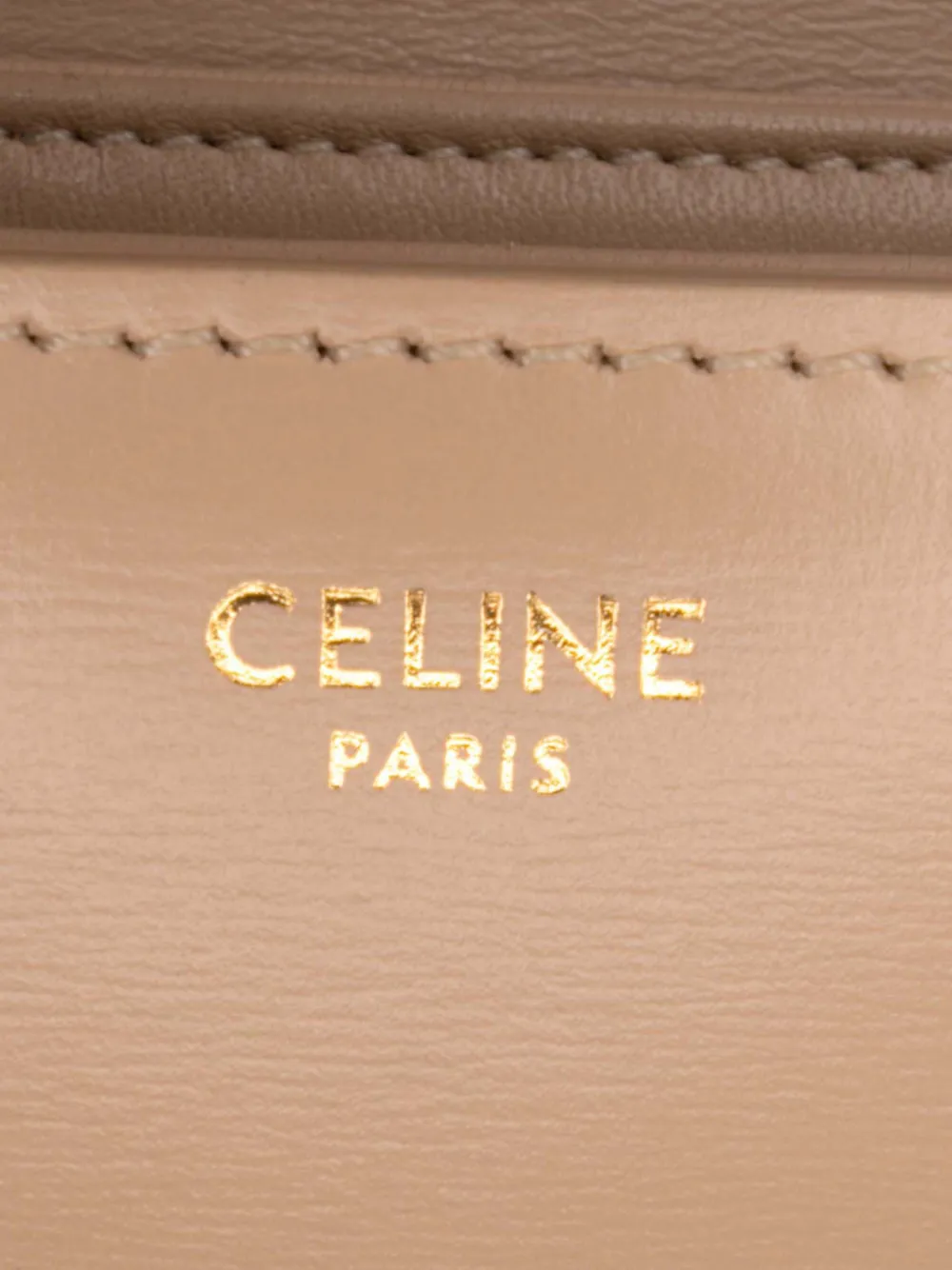Pre-owned Celine 2019 Classique Shiny Calfskin Triomphe Crossbody Bag In Brown