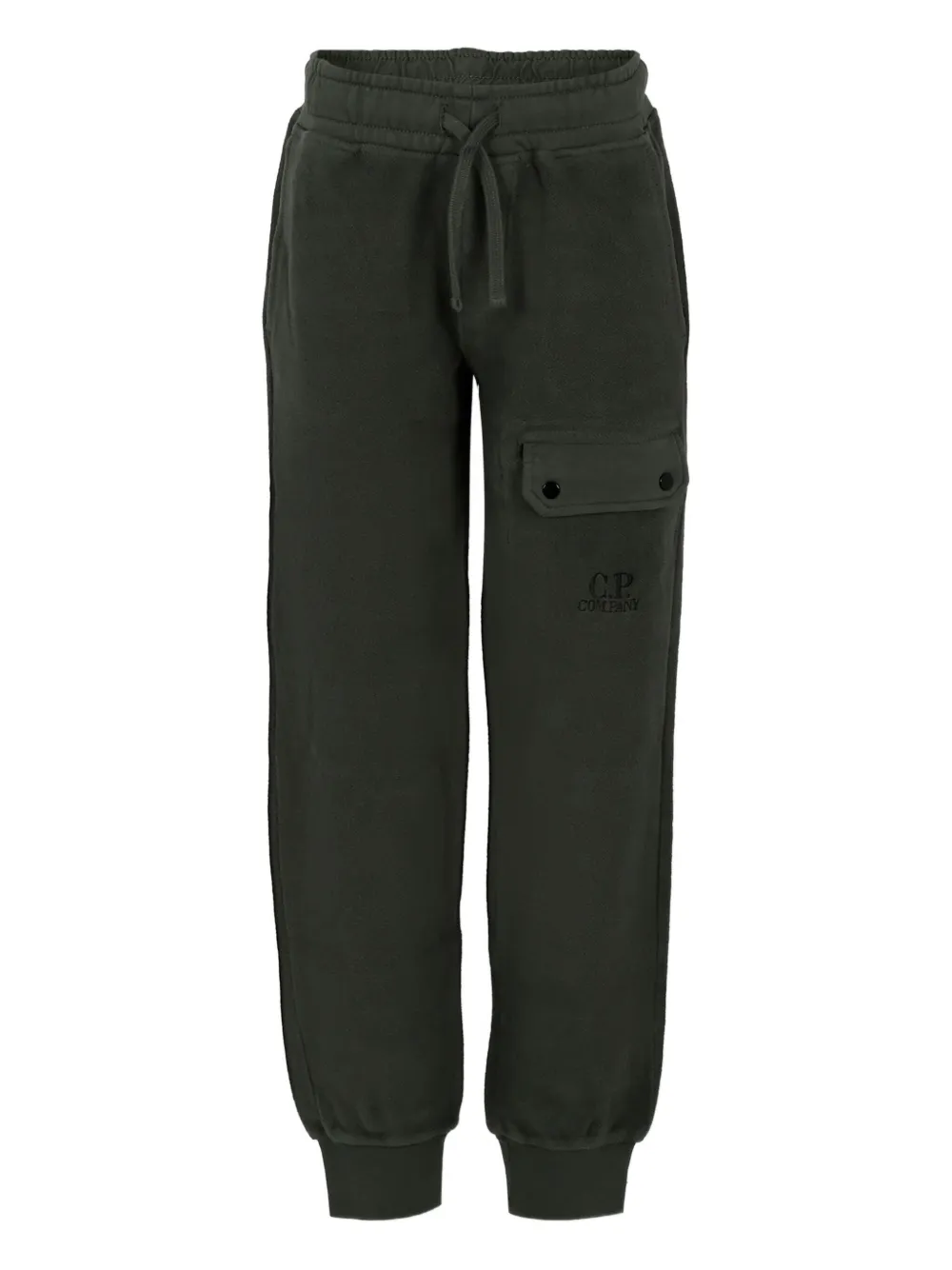 C.p. Company Pocket-detail Embroidered Joggers In Green