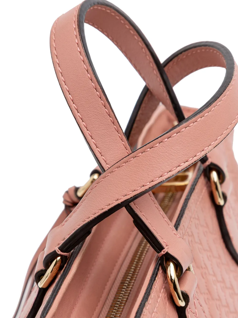 Pre-owned Gucci 2016-2025 Small Microssima Bree Satchel In Pink