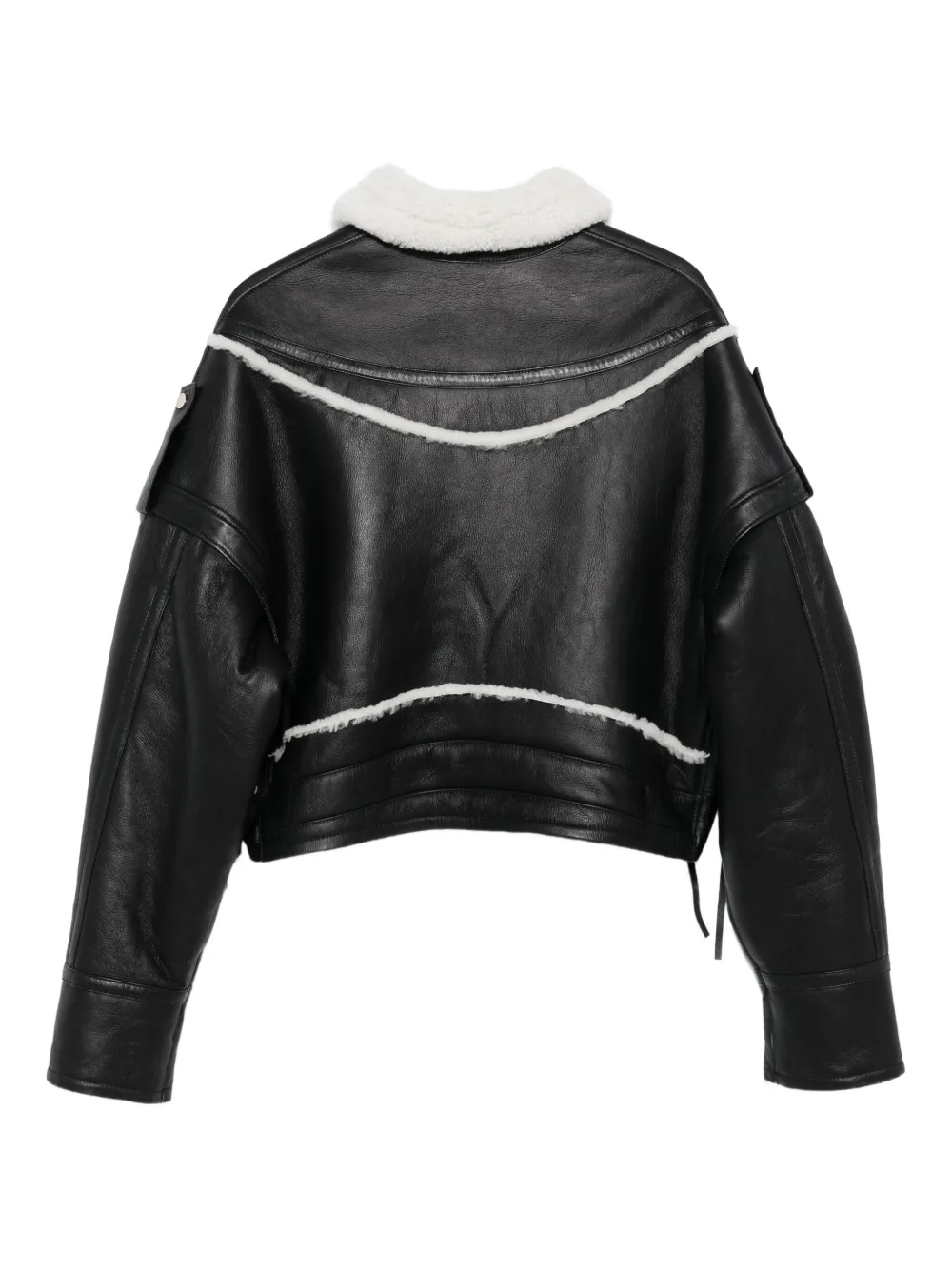 Manokhi shearling-trimmed leather jacket | Biker Jackets | Image 2