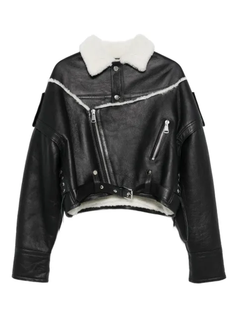 Manokhi shearling-trimmed leather jacket