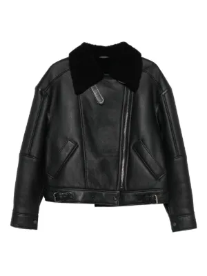 Rick Owens ジップアップ レザージャケット | ブラック | FARFETCH JP