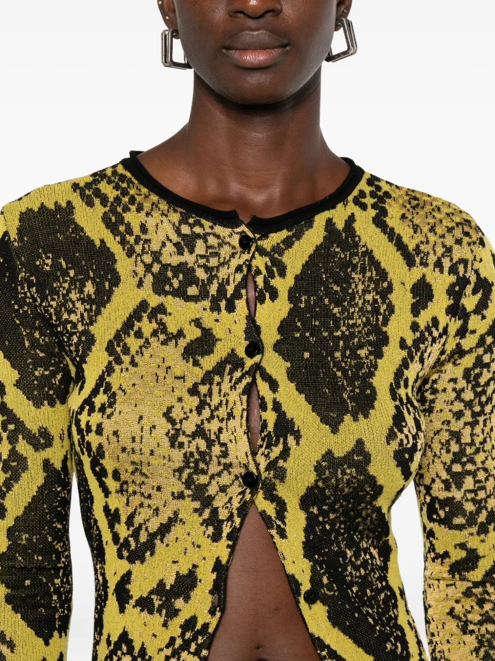 The Attico Vest met slangen-intarsia Geel