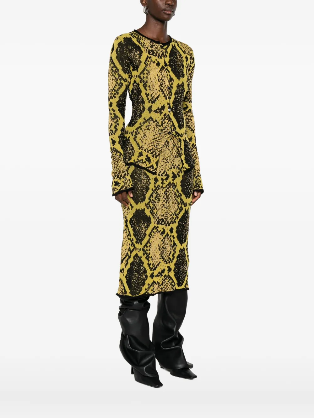 The Attico Vest met slangen-intarsia Geel