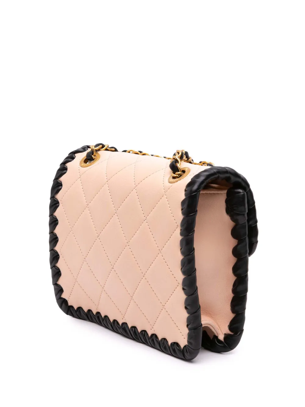 Pre-owned Chanel 2021-2025 Mini Calfskin Braided My Own Frame Flap Crossbody Bag In Pink