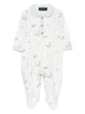 Monnalisa Peter Pan collar printed pajamas - White