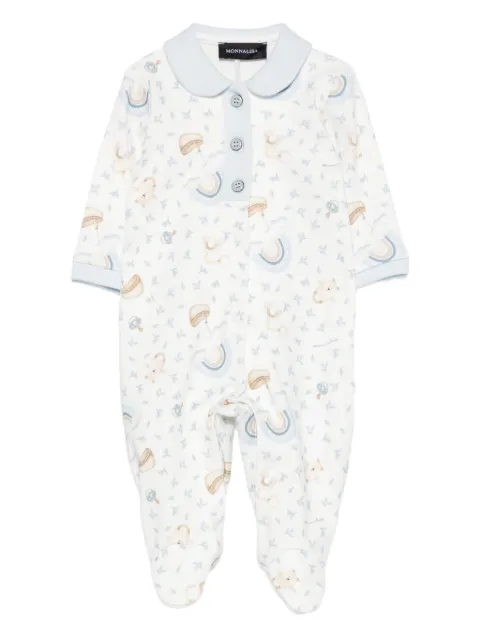 Monnalisa Peter Pan collar printed pajamas