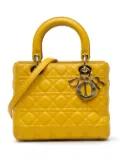Christian Dior Pre-Owned 2013 Medium Lambskin Cannage Lady Dior satchel - Yellow