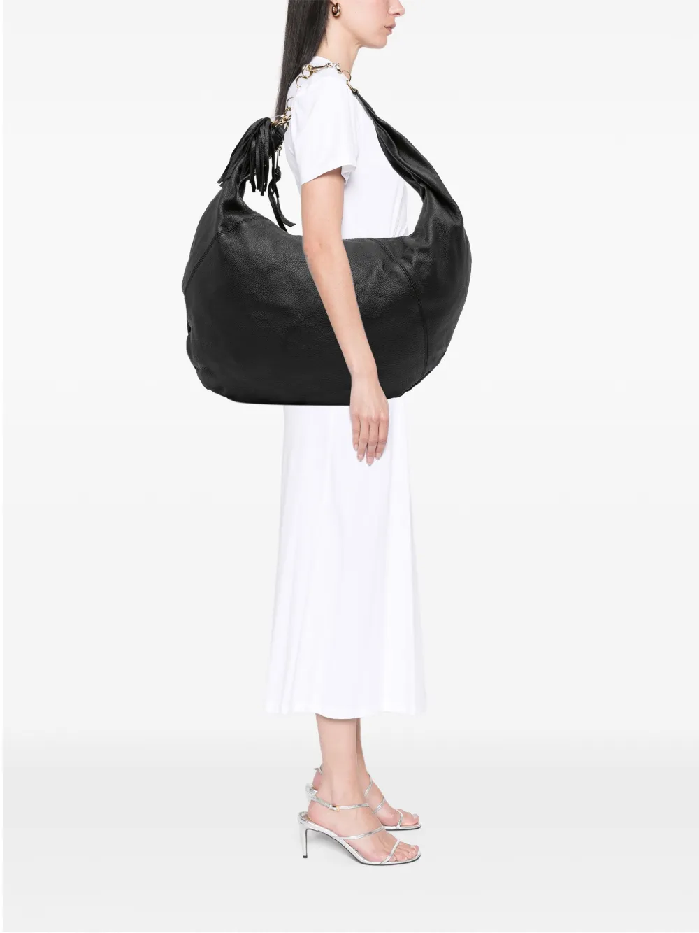 Pre-owned Gucci 2016-2025 Large Leather Sienna Hobo Bag In Black