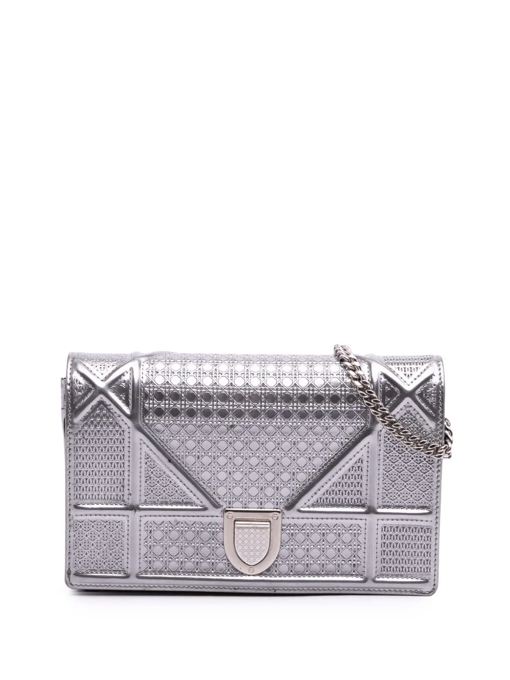 Christian Dior Pre-Owned 2017 Metallic Patent Microcannage Diorama Christian Dior Pre-Owned 2017 Metallic Patent Microcannage Diorama