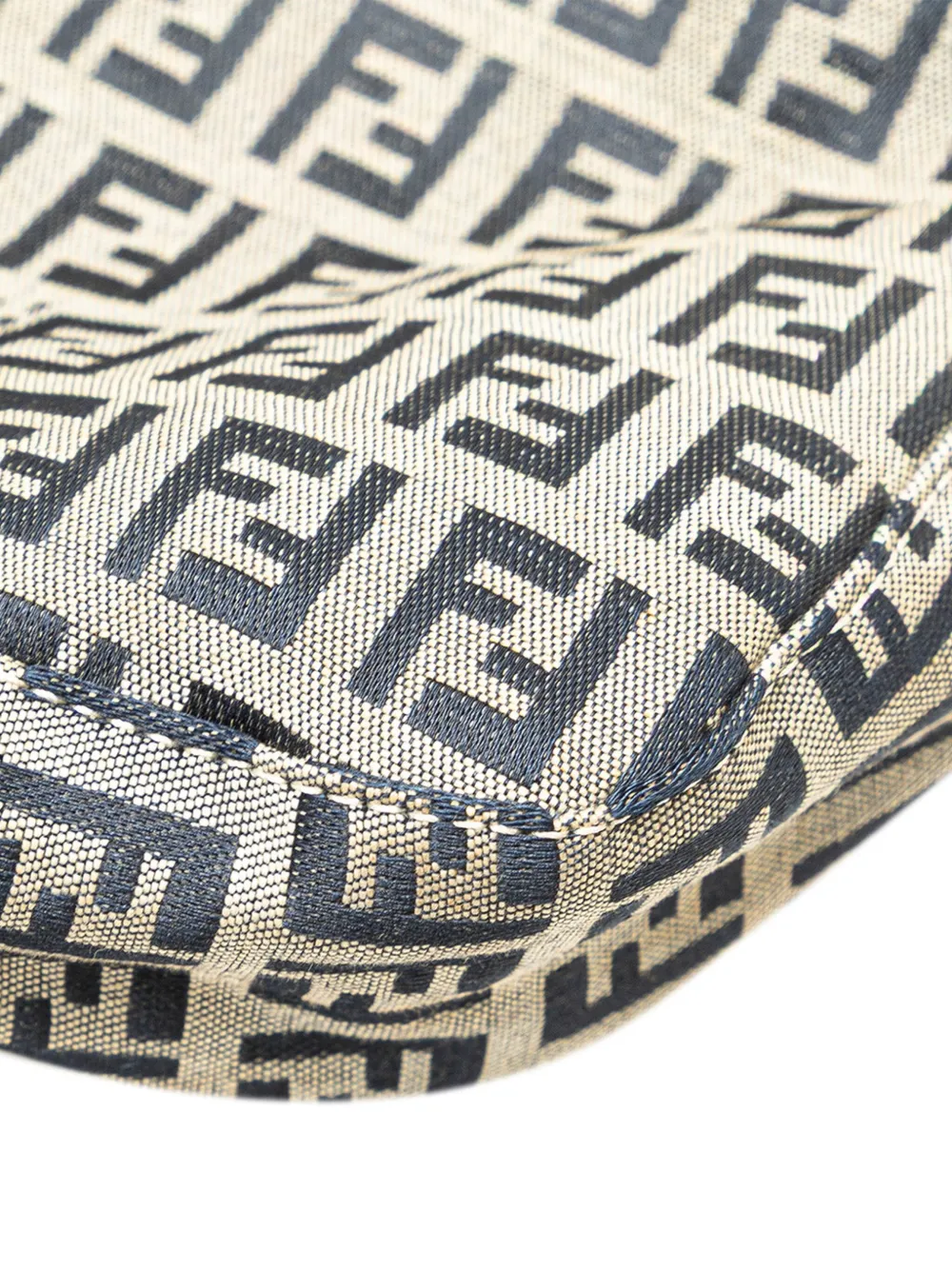 Pre-owned Fendi 20th Century Zucchino Canvas Shoulder Bag In Gray