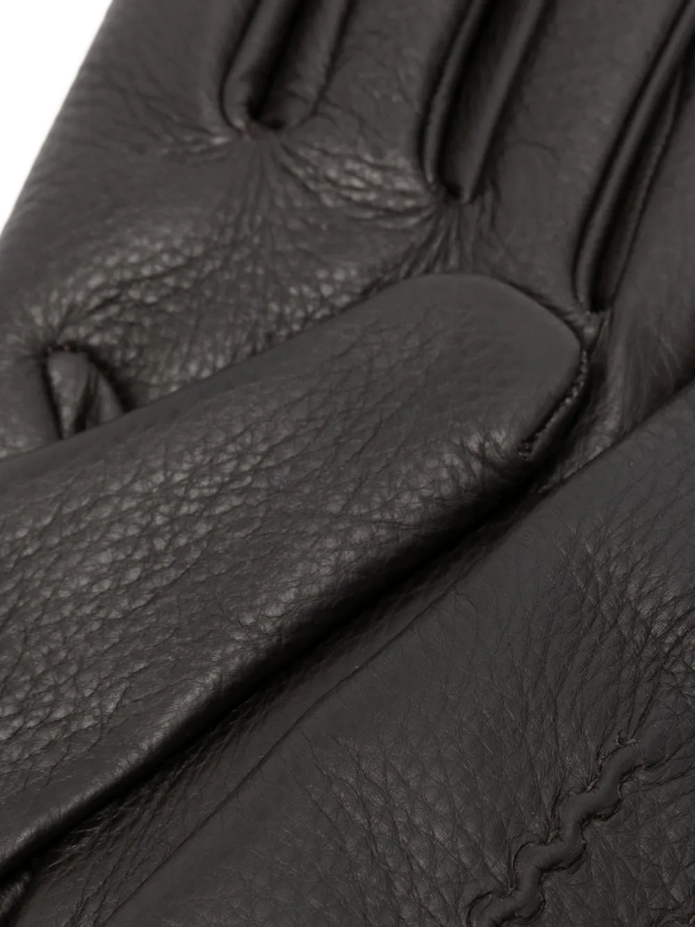 Lardini leather stitched gloves - Bruin