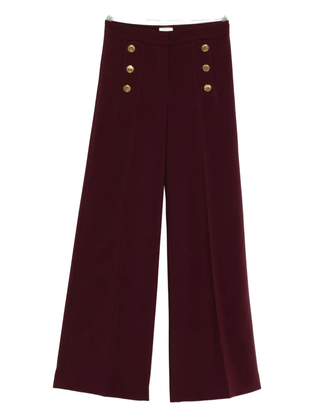Seductive Bridget Button-detailed Wide-leg Trousers In Red