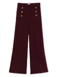Seductive Bridget button-detailed wide-leg trousers - Red