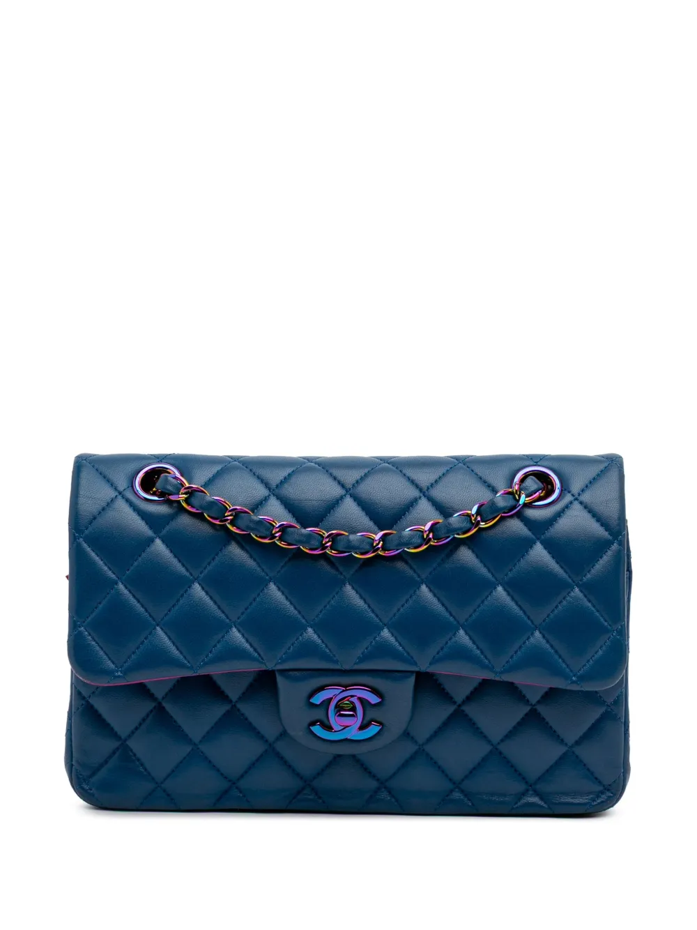 CHANEL Pre-Owned 2021 Small Classic Lambskin Rainbow Double Flap shoulder bag | Blue | Image 1