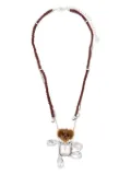YVMIN teddy-bear embellishment necklace - White