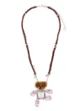 YVMIN teddy-bear crystal-embellishments necklace - Silver
