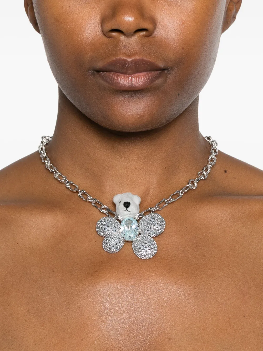 YVMIN bear-pendant necklace - Blauw