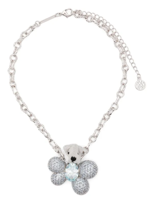yvmin クマネックレス Paradise/ Teddy bear elliptical zircon Necklace – YVMIN