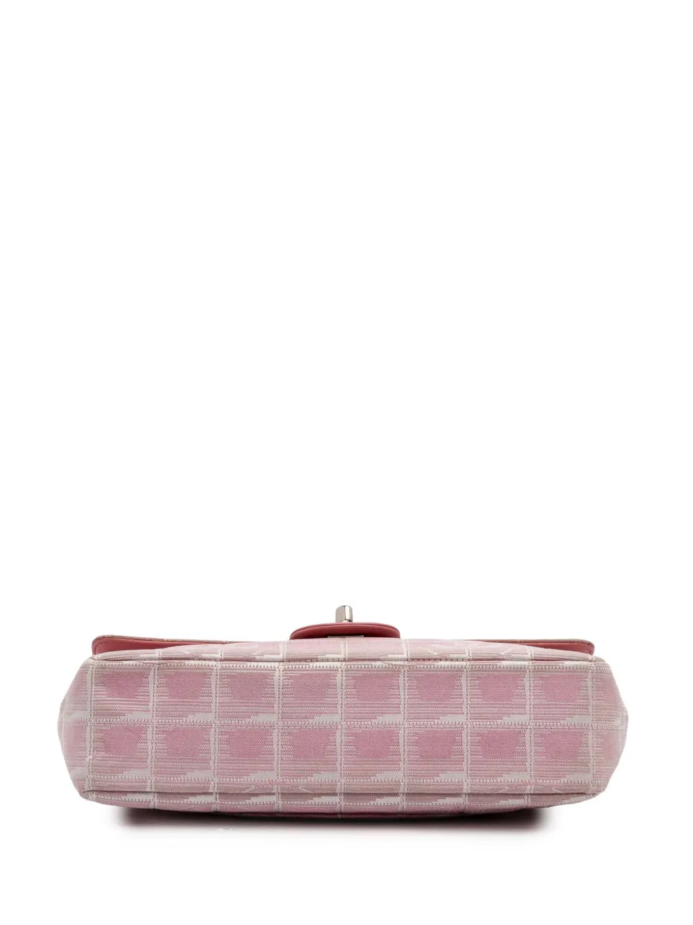 Pre-owned Chanel 2000-2002 Medium New Travel Line Nylon Single Flap Shoulder Bag In Pink