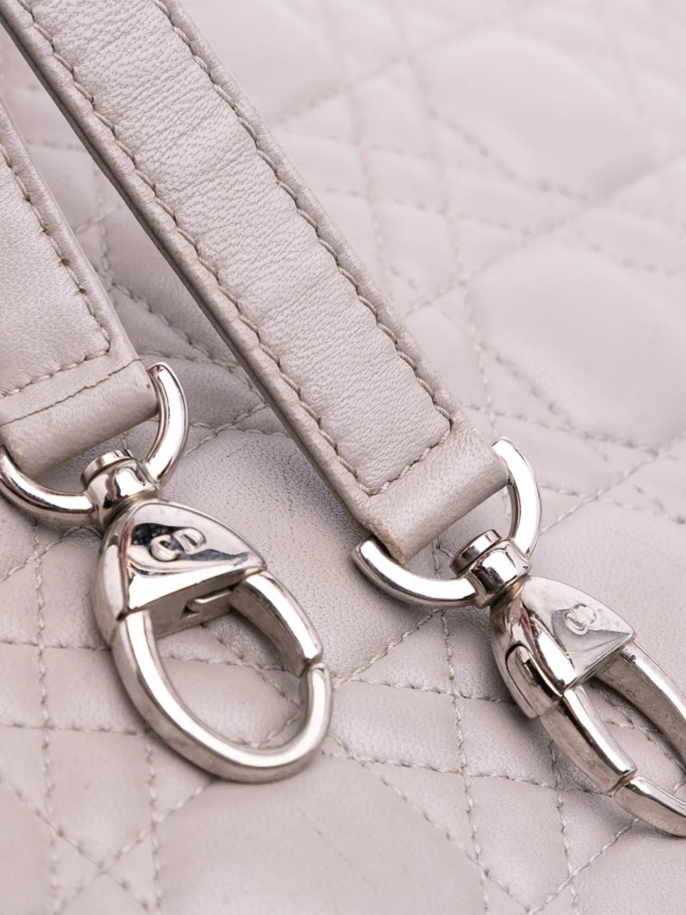 Pre-owned Dior 2011 Large Lambskin Cannage Lady  Satchel In Purple