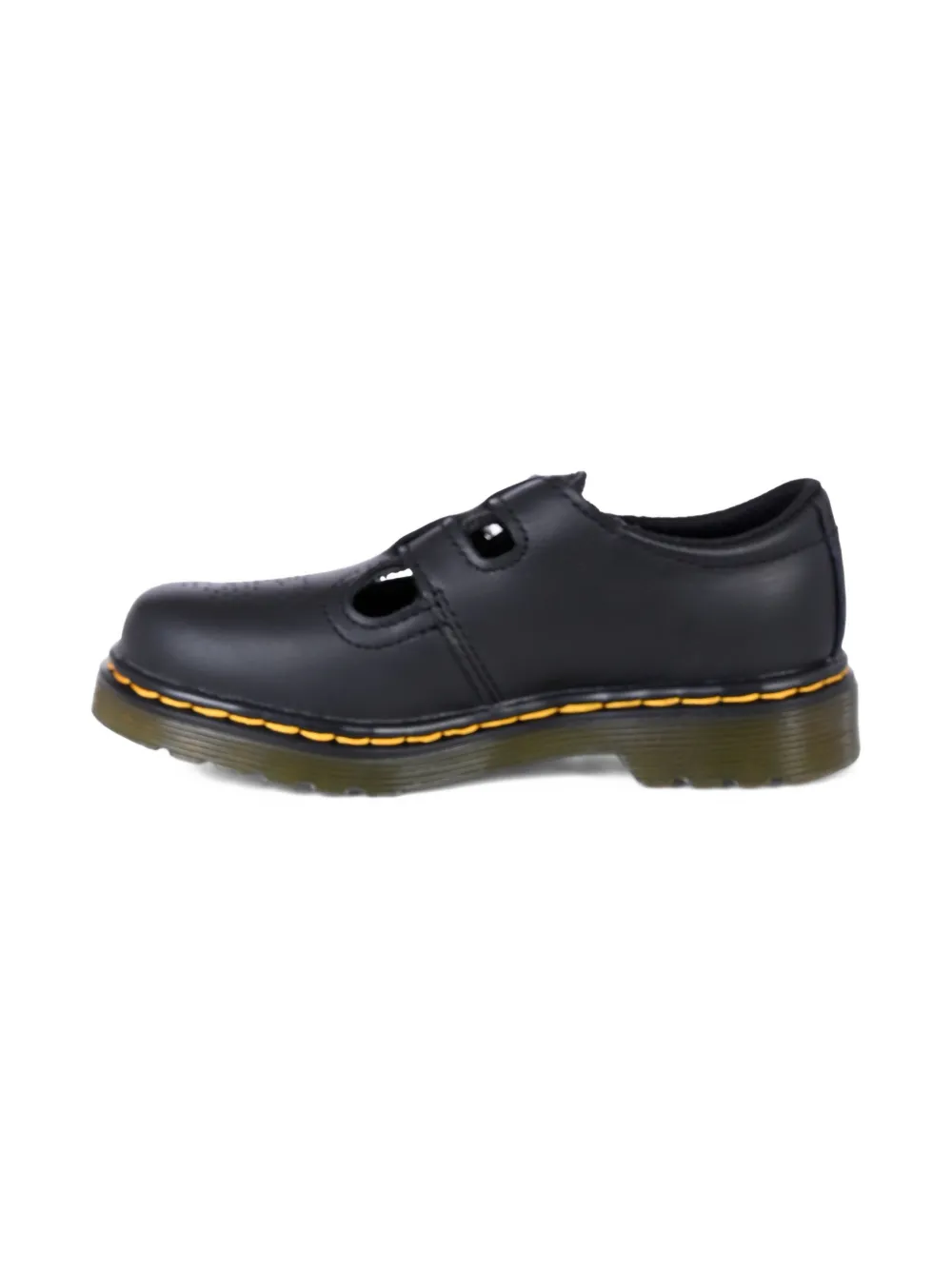 Dr. Martens Kids 8065 leren mocassins met gespbandje Zwart