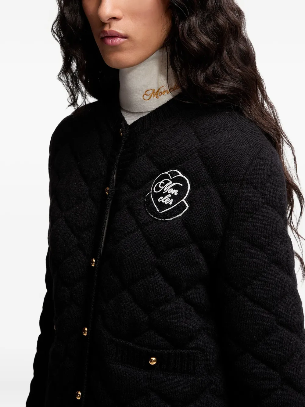 Moncler Gewatteerd vest met logo Zwart