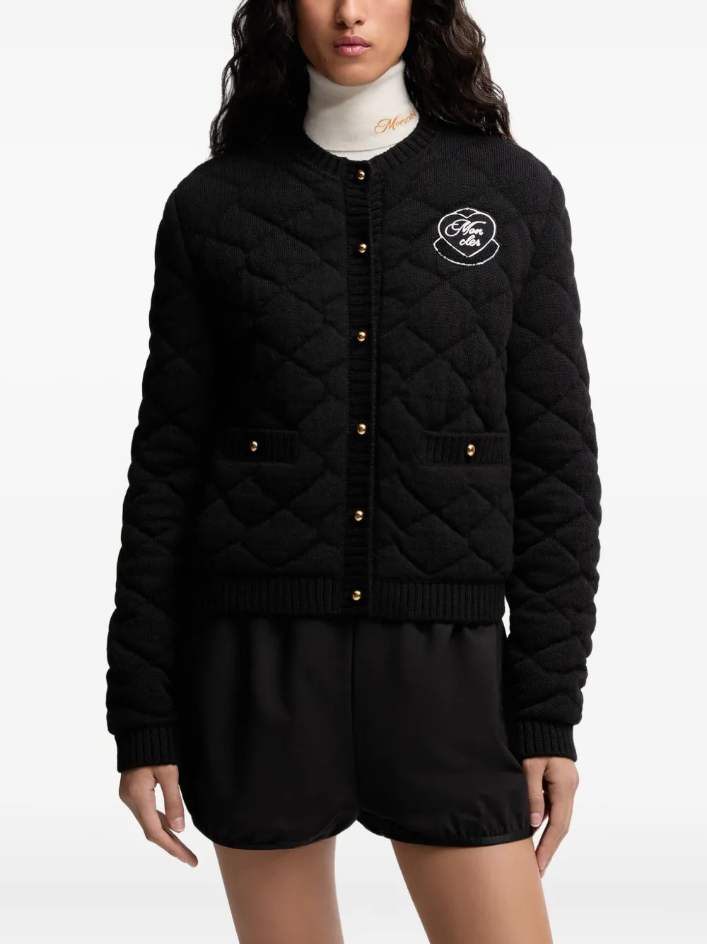 Moncler Gewatteerd vest met logo Zwart
