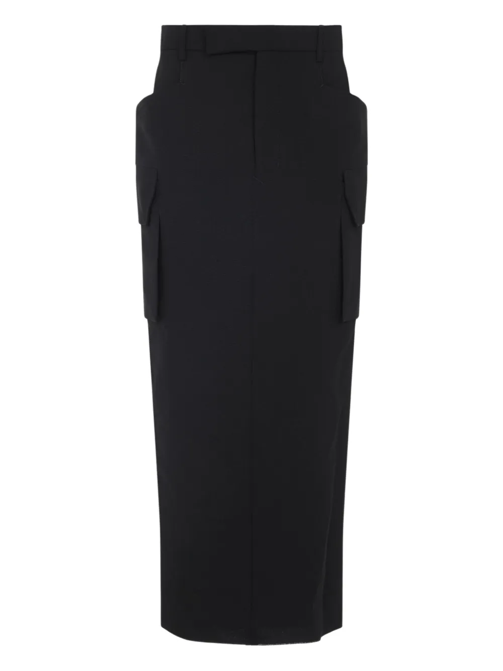 Rick Owens Cargo Pocket Wool Skirt In Black