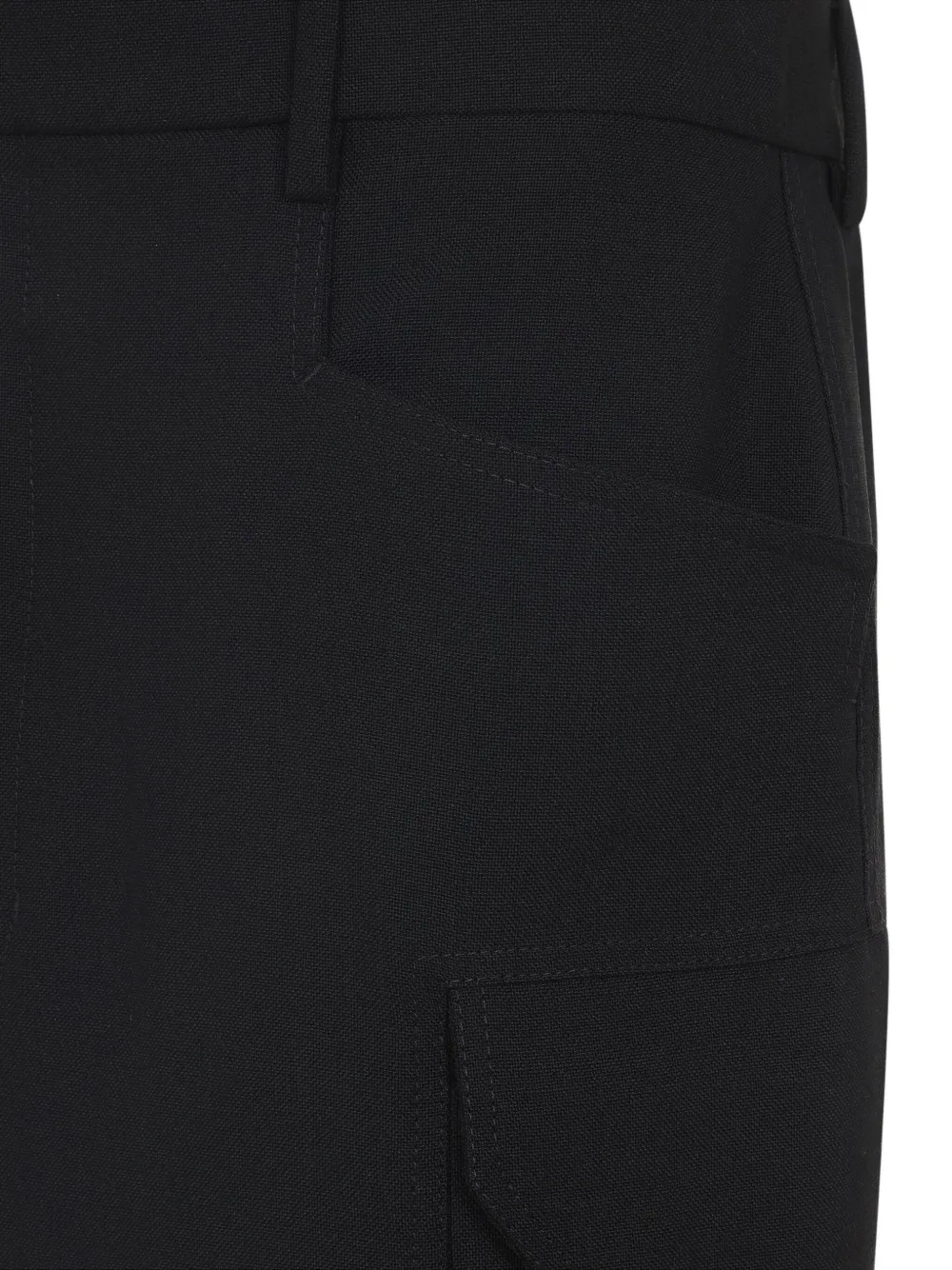 Rick Owens Wollen rok met cargo zak Zwart