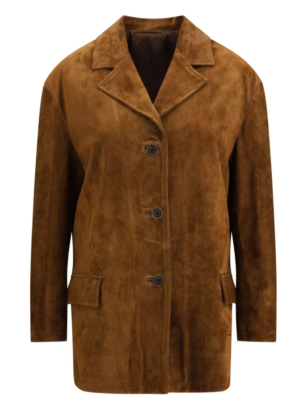 Salvatore Santoro button-fastening suede blazer Bruin