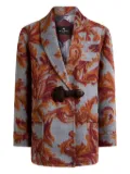 ETRO jacquard-pattern toggle coat - Blue