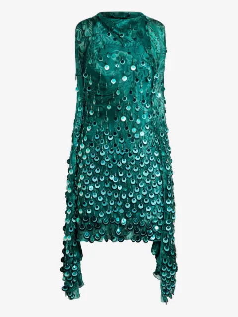 ETRO silk mini dress with sequin embroidery