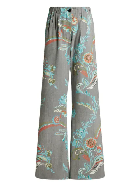 ETRO floral-print pleated trousers