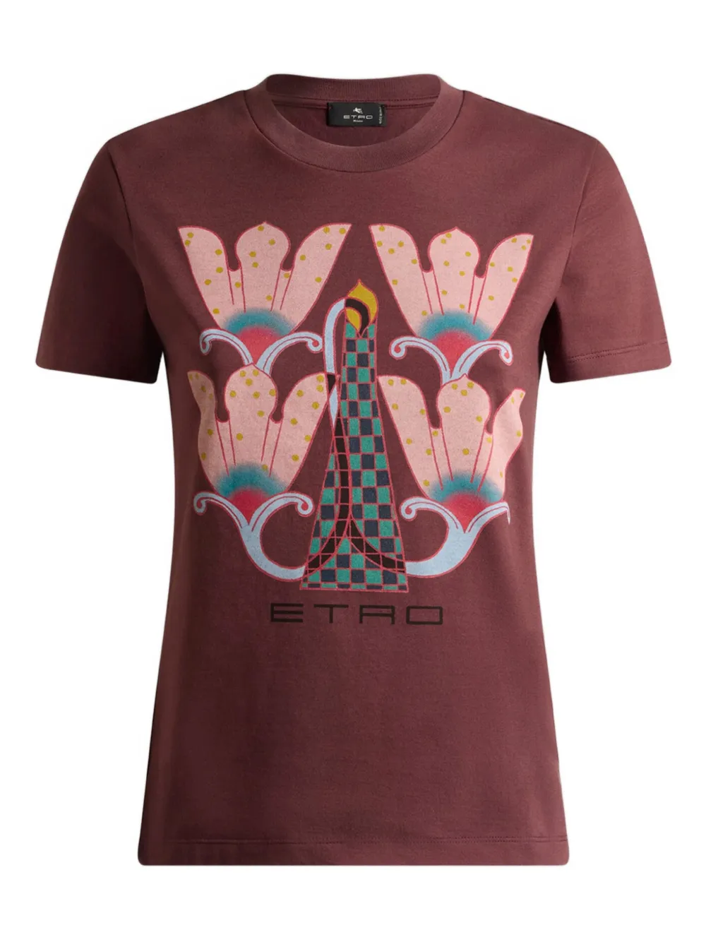 ETRO floral-print graphic T-shirt Bruin