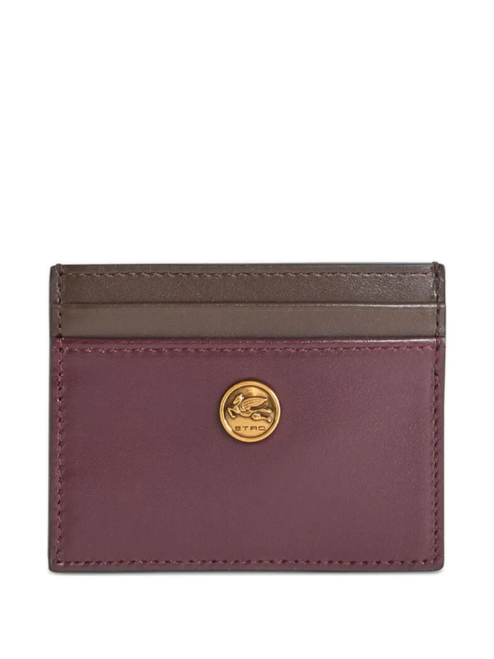 ETRO two-tone leather card holder Rood
