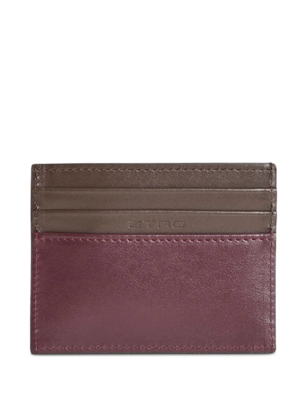 ETRO two-tone leather card holder Rood