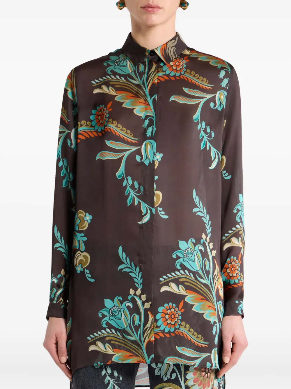 Etro Hemd Mit Blumen-print In Multi