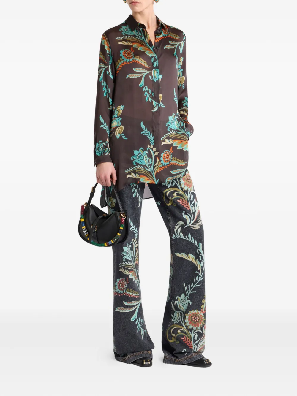 ETRO Blouse met bloemenprint - Bruin