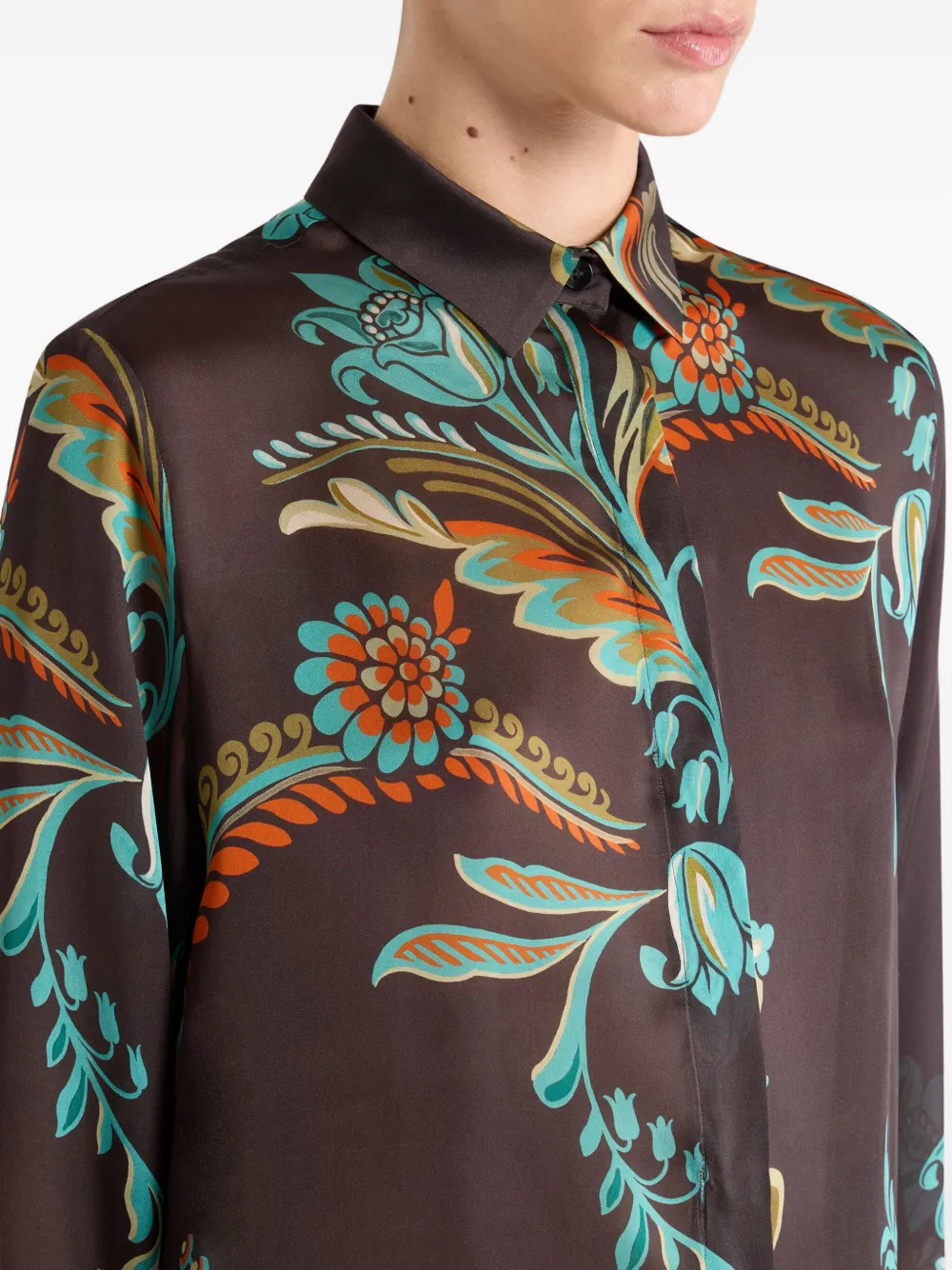 Etro Hemd Mit Blumen-print In Multi