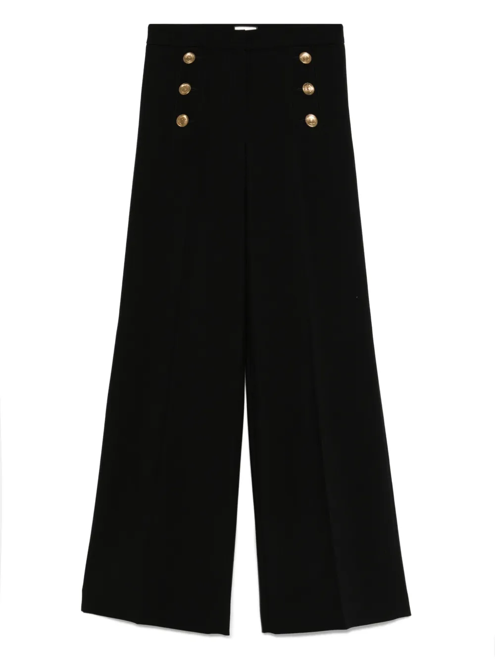 Bridget gold-button wide-leg trousers