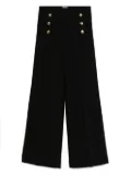 Seductive Bridget gold-button wide-leg trousers - Black