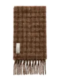 OUR LEGACY checked fringed scarf - Brown