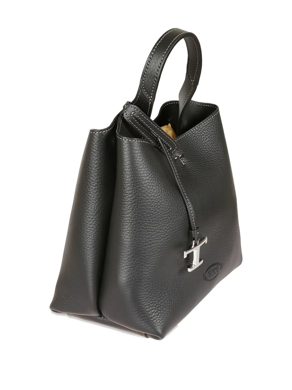 Tod's stamped leather top-handle bag Zwart