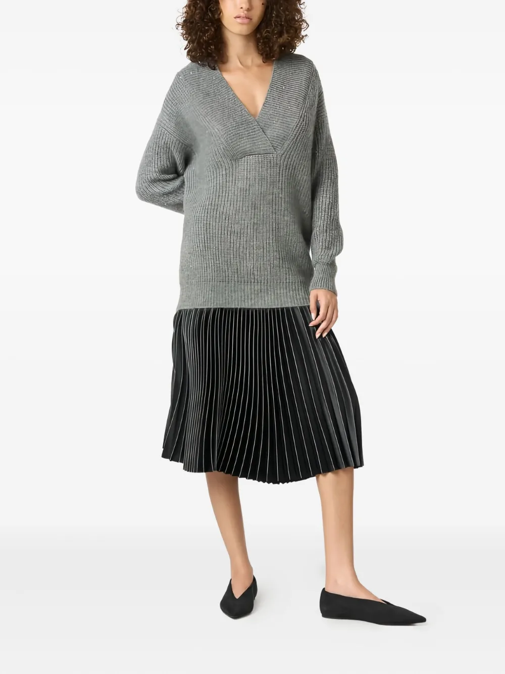Malo sequin-embellished V-neck sweater | Knitted Sweaters | Image 2