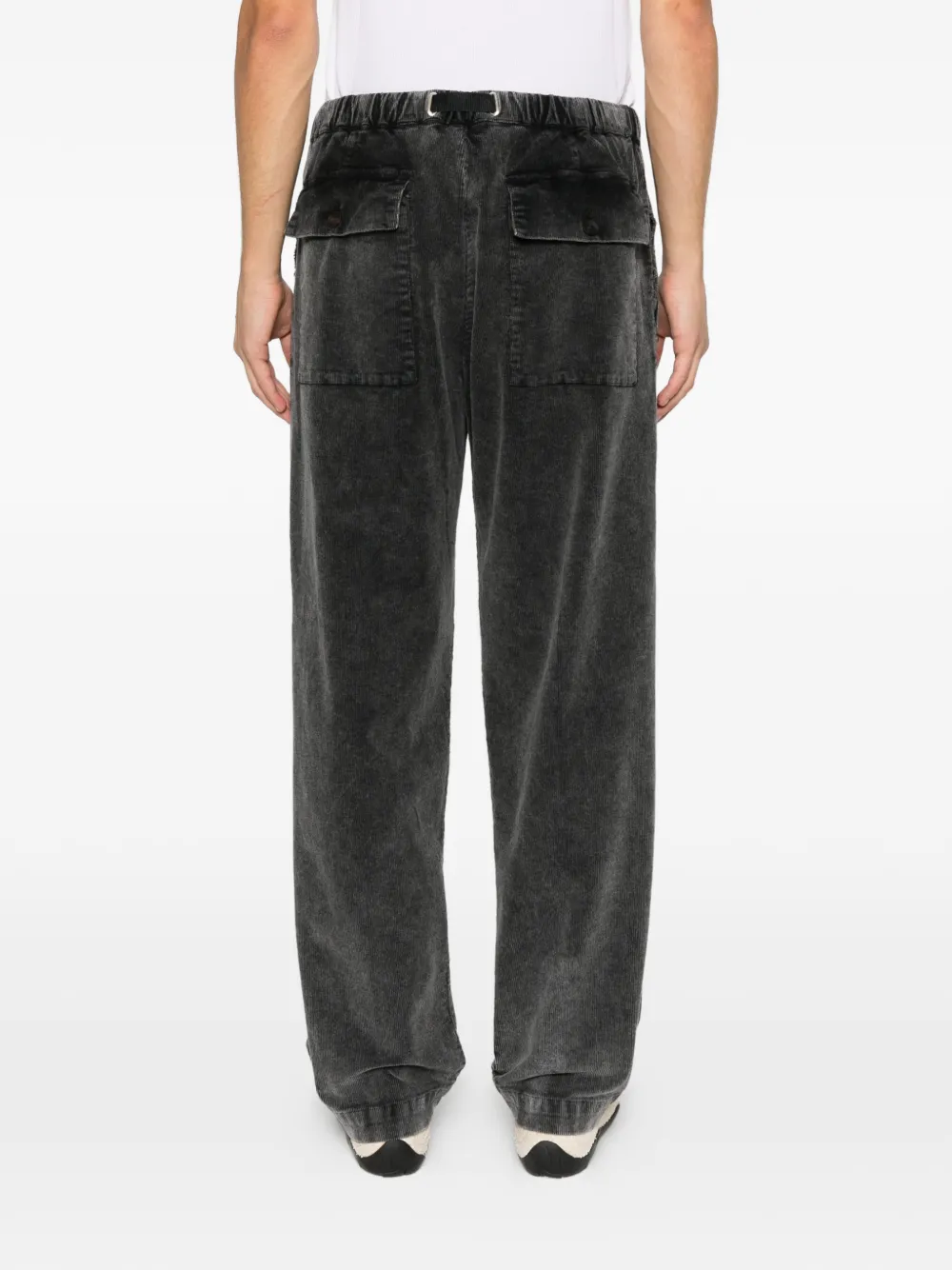 Whitesand Belted Corduroy Trousers In Gray