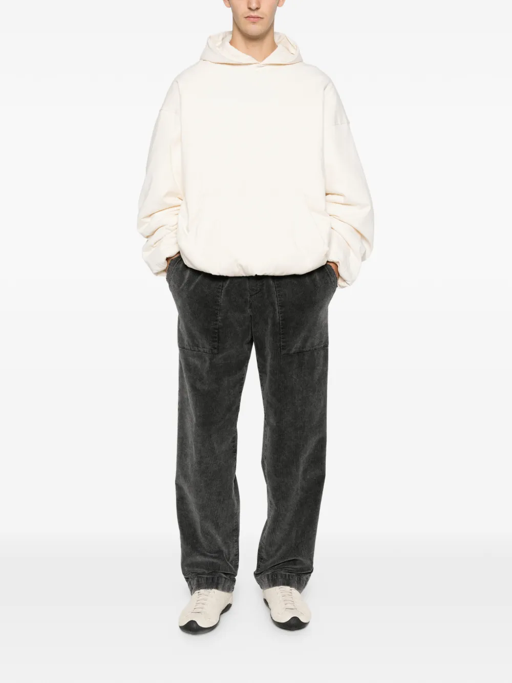 WHITESAND belted corduroy trousers - Grijs